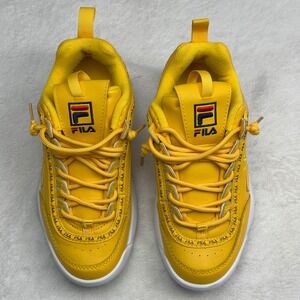 Fila Disruptor II Premium Yellow White Chunky Sneakers 3FM00658-743 Mens 5.5